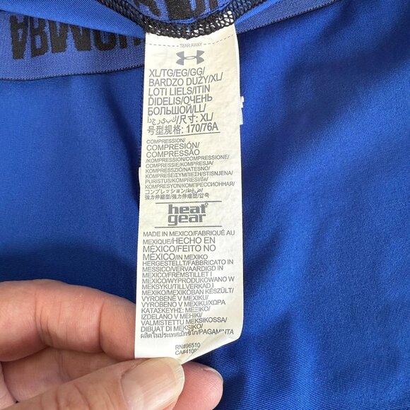 Under Armour Womens HeatGear Compression Shorts XL Blue Activewear Gym Workout - Picture 10 of 12